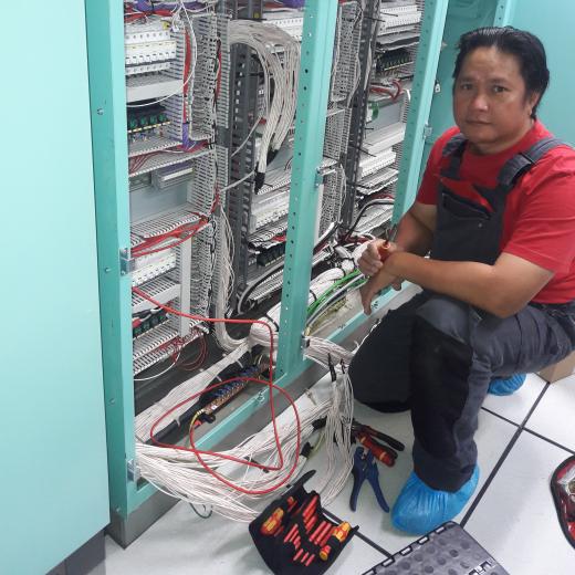 Jack Estrabo on board at work